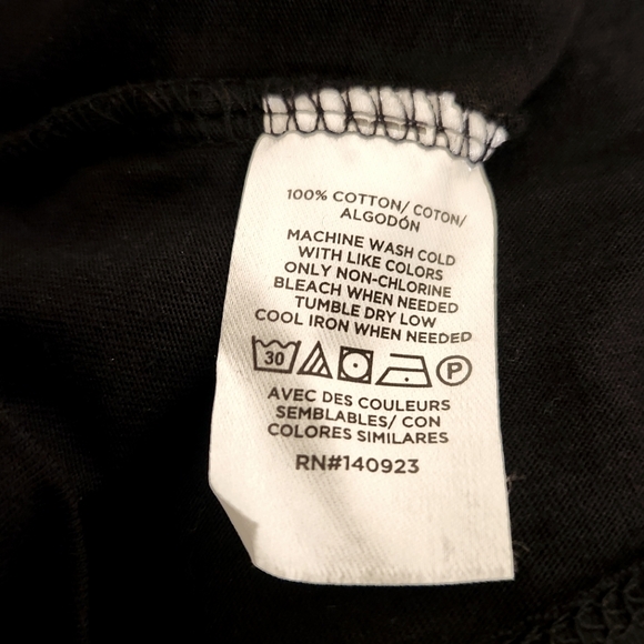 LOFT Black T-shirt w/Puffy Eyelet Sleeves - Large Petite - Picture 6 of 6